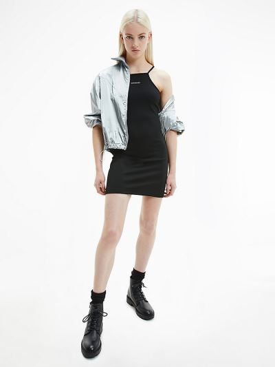 Calvin Klein Ruhák HU336547 | Calvin Klein Milano Jersey Női Ruha Fekete